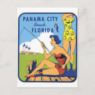 Cartão Postal Cartão-postal da Viagens vintage Panamá City Beach