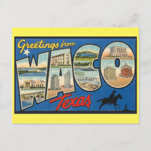 Cartão Postal Cartão-postal da Viagens vintage Waco Texas