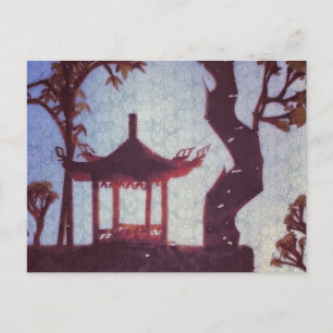 Cartão Postal Cartão-postal da vila Wooden