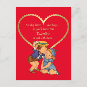 Cartão Postal Cartão-postal da Vintage Little Boy and Girl de 19