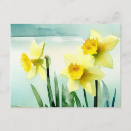 Cartão Postal Cartão-postal Daffodil Watercolor