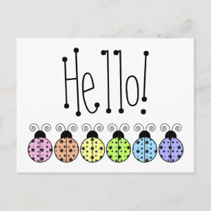 Cartão Postal Cartão-postal Daisy Ladybug preguiçoso