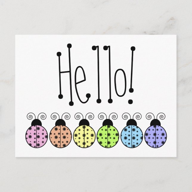 Cartão Postal Cartão-postal Daisy Ladybug preguiçoso (Frente)