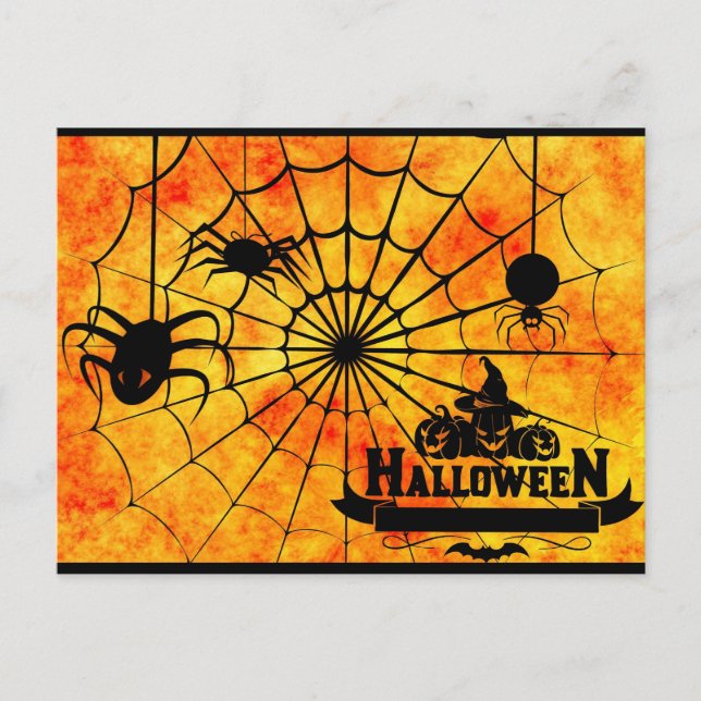 Cartão Postal cartão-postal das aranhas halloween (Frente)