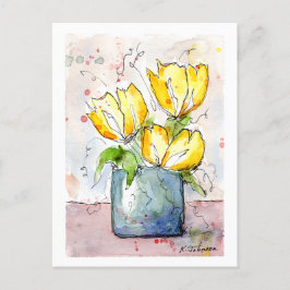 Cartão Postal Cartão-postal das flores amarelas