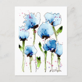 Cartão Postal Cartão-postal das flores azuis