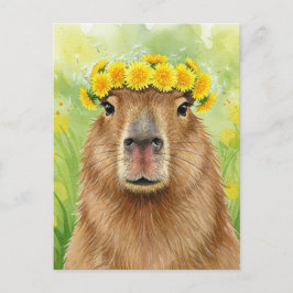 Cartão Postal Cartão-postal das flores de coroa Capybara Dandeli