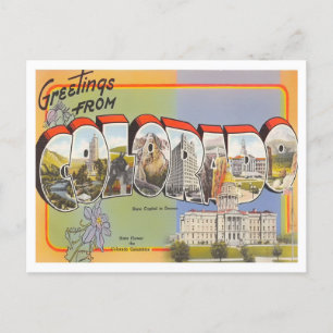 Cartão Postal Cartão-postal das Grandes Letras do Colorado Vinta