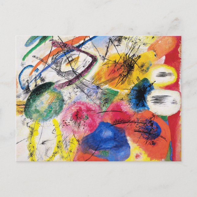 Cartão Postal Cartão-postal das Linhas Pretas do Kandinsky (Frente)