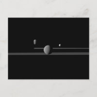 Cartão-postal das luas de Saturno