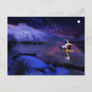 Cartão Postal Cartão-postal das luzes de patinação sob o Norte