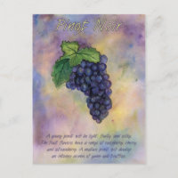 Cartão-postal das Uvas Pinot Noir Wine