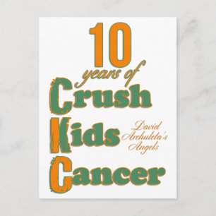 Cartão Postal Cartão-postal de 10 anos de Cancer para crianças e