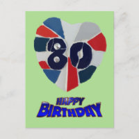 Cartão-postal de 80 Birthday Mosaico