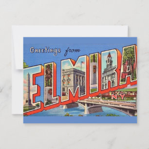 Cartão Postal Cartão-postal de Abertura Vintage Elmira Nova York