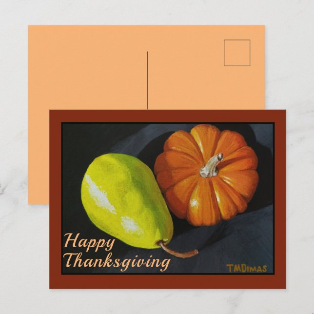 Cartão Postal Cartão-postal de abóbora e pera (Frente/Verso)