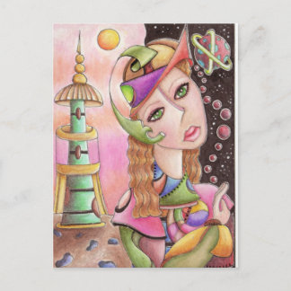 Cartão Postal Cartão-postal de Abstrato Cubista ~ "Longe de Casa