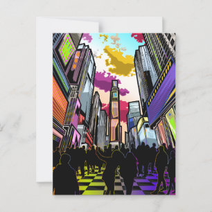 Cartão Postal Cartão-postal de Abstrato de Neon Times Square - N