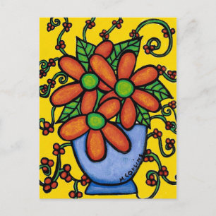 Cartão Postal Cartão-Postal De abstrato Em Vase Colorida