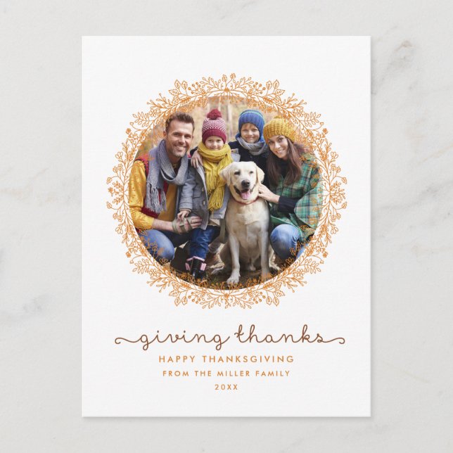 Cartão Postal Cartão-postal de Ação de Graças dos Obrigados (Frente)