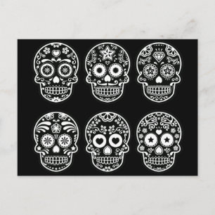 Cartão Postal Cartão-postal de açúcar branco e preto