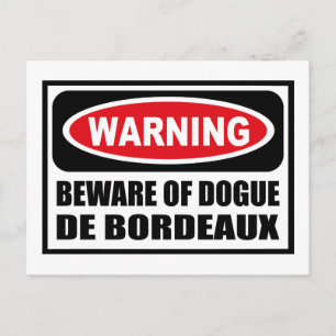Cartão Postal Cartão-postal de advertência BEWARE OF DOGUE DE BO