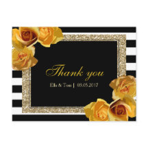 Cartão-postal de agradecimento Floral Amarelo