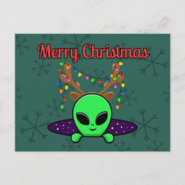 Cartão Postal Cartão-postal de Alienígena OVNI "Feliz Natal"