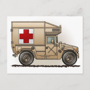 Cartão Postal Cartão-postal de ambulância militar