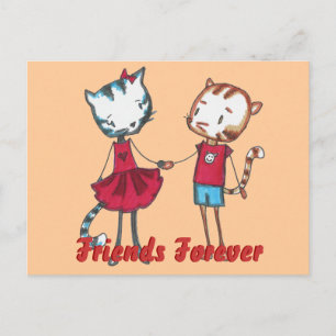 Cartão Postal Cartão-postal de amigos felinos