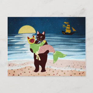 Cartão Postal Cartão-postal de amor de gato e sérvia