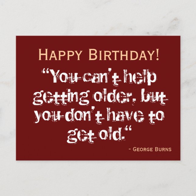 Cartão Postal Cartão-postal de aniversário - Burns (Frente)
