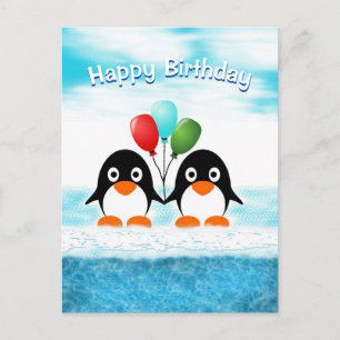 Cartão Postal Cartão-postal de aniversário do Pinguim legal