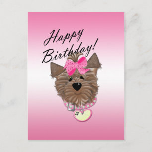 Cartão Postal Cartão-postal de aniversário feliz rosa