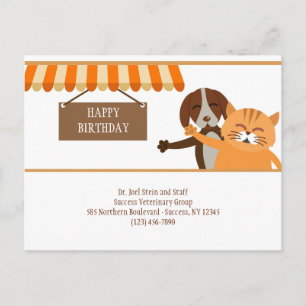 Cartão Postal Cartão-postal de aniversário veterinário