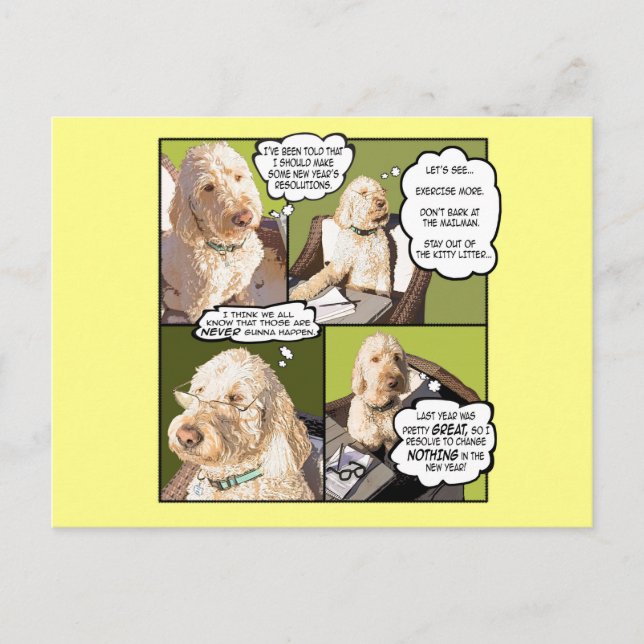 Cartão Postal Cartão-postal de Ano Novo para Histórias em quadri (Frente)