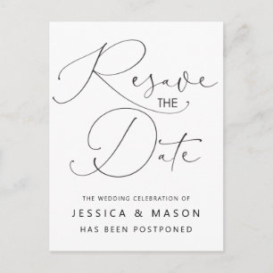 Cartão Postal Cartão-postal de anúncio de casamento adiado