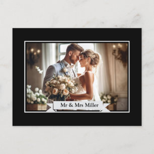 Cartão Postal Cartão-postal de anúncio de foto de casamento pers