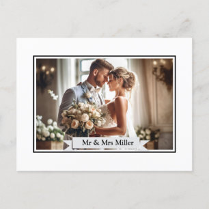 Cartão Postal Cartão-postal de anúncio de foto de casamento pers