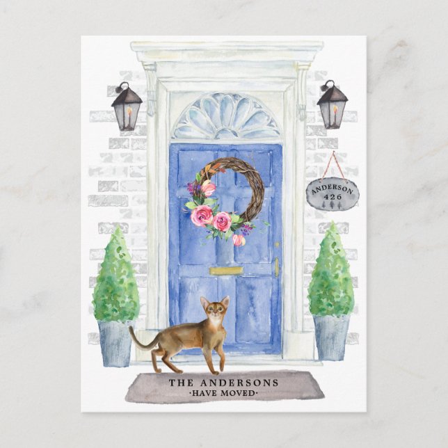 Cartão Postal Cartão-postal de Anúncio de Movimentação de Gato A (Frente)