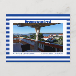 Cartão Postal Cartão-postal de anúncio de novo endereço residenc