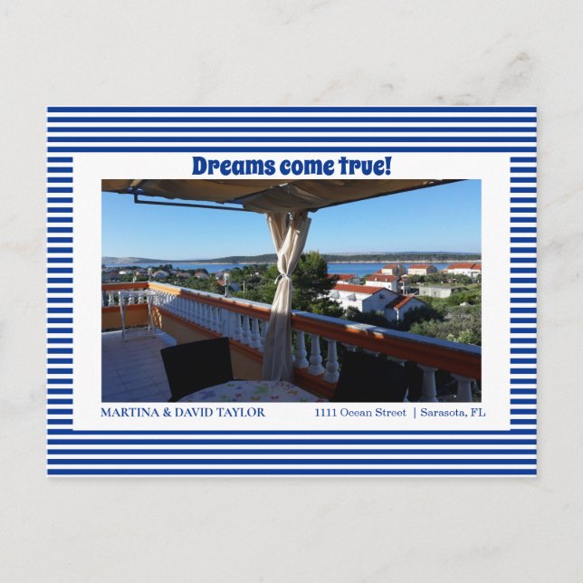 Cartão Postal Cartão-postal de anúncio de novo endereço residenc (Frente)