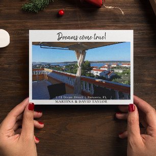 Cartão Postal Cartão-postal de anúncio de novo endereço residenc