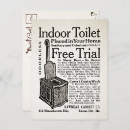 Cartão Postal Cartão-postal de anúncio do Vintage Indoor Toilet