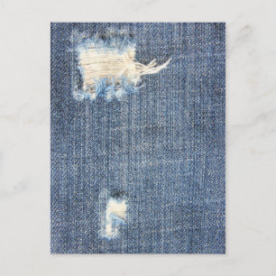 Cartão Postal Cartão-postal de aparência falsa de Jeans com risc