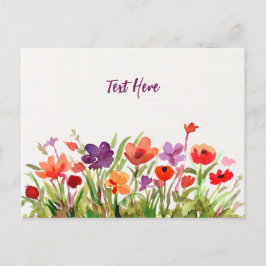 Cartão Postal Cartão-postal de Aquarela do Jardim das Flores