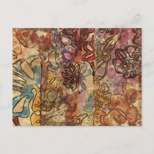Cartão Postal Cartão-postal de Aquarela Floral