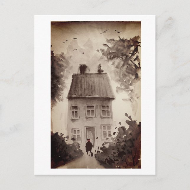 Cartão Postal Cartão-postal de Aquarela Urbana (Frente)