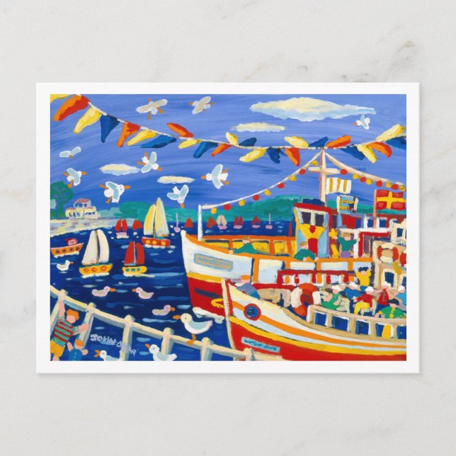Cartão Postal Cartão-postal de arte: Beany Hats & Pleasure Boats (Frente)