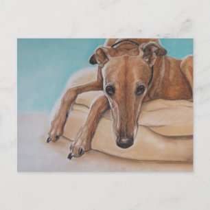 Cartão Postal Cartão-postal de Arte Canino Harley Greyhound